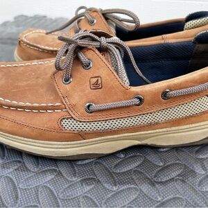 Sperry Tan Boat Shoes with Moccasin Construction